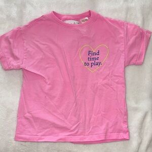 Zara Pink Tee with Heart Graphic